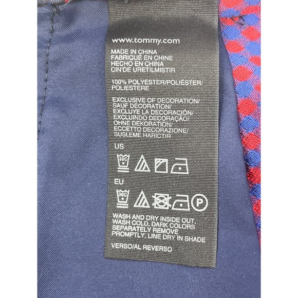 Tommy Hilfiger Women's Size 10 Geometric Print Red Blue Career Pants - Picture 3 of 4